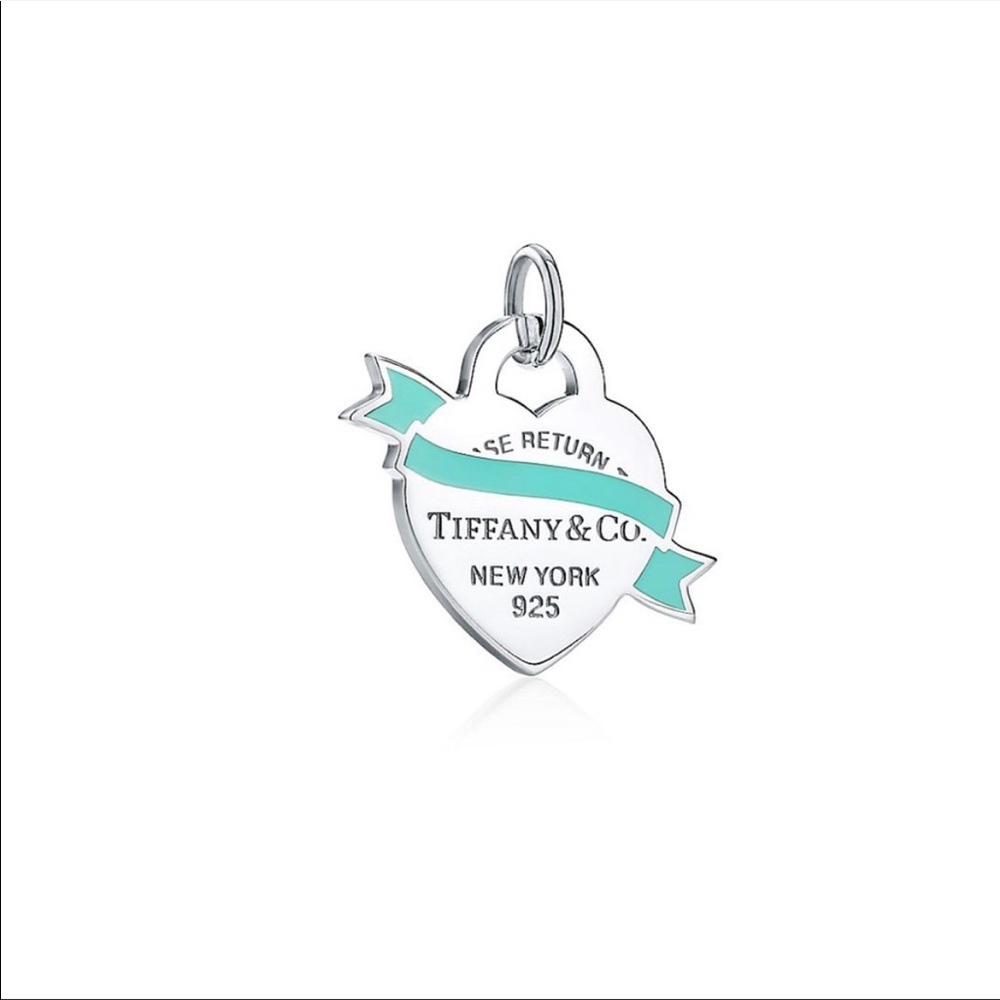 Tiffany and Co blue banner heart tag charm